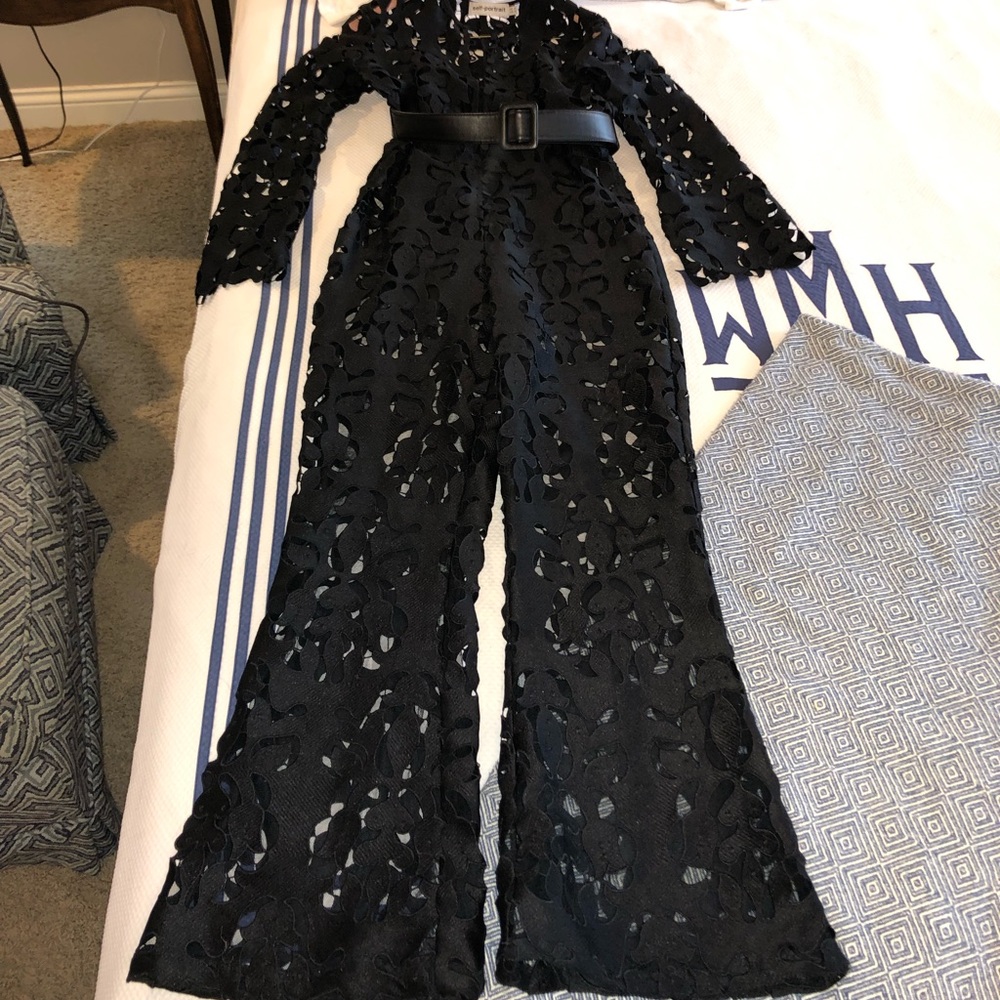 2018 Self-Portrait Black Lace Jumpsuit